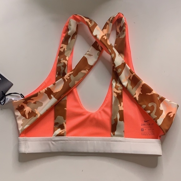 Nike Indy Light bra coral and sand Camo Strappy racerback sports bra nwt - Picture 4 of 7